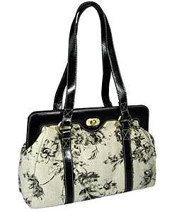 Lily Waters Womens Black/ White Shoulder Tote  