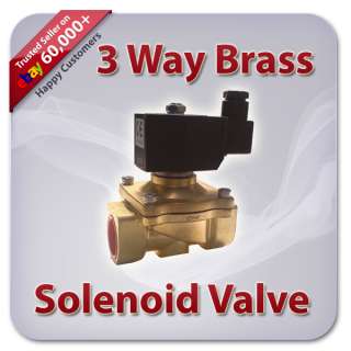 Way Brass 1/4 110VAC Electric Switch Solenoid Valve   Water Air 