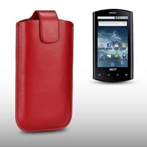   RED PU LEATHER POCKET POUCH COVER CASE BY CELLAPOD CASES Electronics