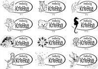 UNMOUNTED PERSONALIZED CREATED BY CUSTOM RUBBER STAMPS  