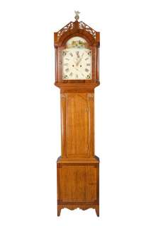 Antique English Oak Long Case Grandfather Clock  
