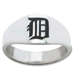 Detroit Lions Mens Sterling Silver Cigar Band Ring:  Sports 