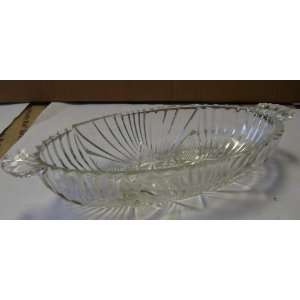  Vintage Crystal Glass Candy Serving Relish Dish Plate   8 