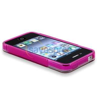 Clear Pink S Shape Rubber TPU Gel CASE Cover+PRIVACY FILTER for iPhone 