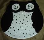 figural black white global designs kate williams owl desert plate