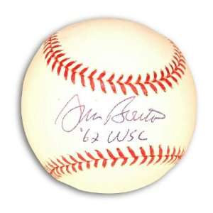  Autographed Jim Bouton Baseball Inscribed 62 WSC Sports 