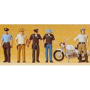   10370 Us Police in Shirt Sleeves (5) with Motorcycle Toys & Games