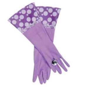  Think Pink Spotty Washing Up Gloves with Ring (Purple 