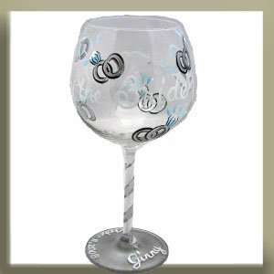 Mother of the Bride Glass_Handpainted Wine Glass  Kitchen 