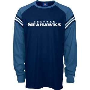  Seattle Seahawks Navy Fan Long Sleeve Crew: Sports 