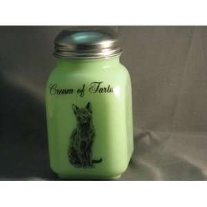  Green Milk Glass Cream of Tartar Spice Shaker with Caz the 