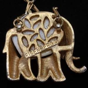 Elephant Pendant Necklace Millefiori Eisenberg Vintage  