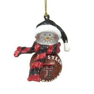 BSS   Texas Tech Red Raiders NCAA Striped Acrylic Basketball Snowman 