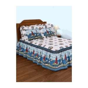 Lighthouse Quilt Top Bedspreads and Sham   Full Bedspread  
