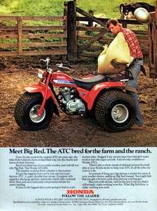 1981 Honda ATC 200 Motorcycle Meet Big Red Original Color Ad  