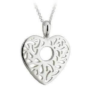   Knot and Heart Cut Out Pendant Necklace   Made in Ireland: Jewelry