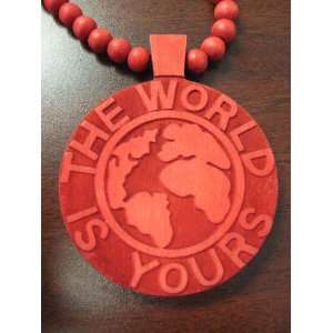  Goodwood SOULJA BOY World is Yours Wood Pendant Red 