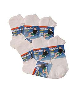 Kushyfoot Mens White Low Cut Socks (8 Pack)  
