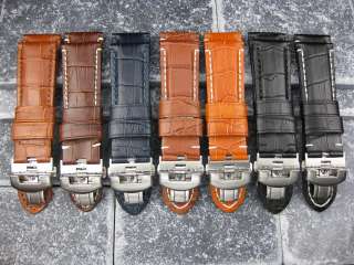 24 mm Leather Strap & Deployment Buckle SET for PANERAI  