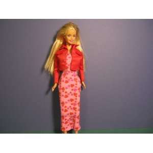  BARBIE PINK MAXI DRESS WITH RED JACKET 