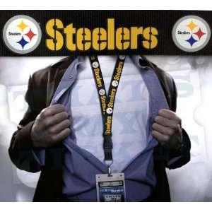 Pittsburgh Steelers NFL Lanyard Key Chain and Ticket Holder   Black 