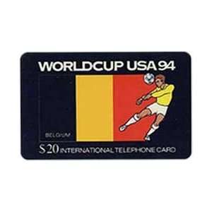 Collectible Phone Card: $20. World Cup USA 94 Soccer   Belgium Flag 