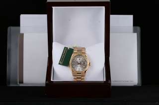 Mens Rolex 18K Silver Diamond Dial President Watch  