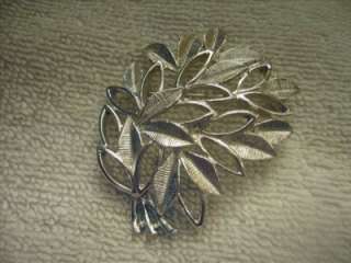 Vintage Sarah Coventry Silver Tone Leaf Spray Brooch  