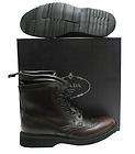 NEW $695 PRADA MENS BROWN WINGTIP LACE UP ANKLE BOOT