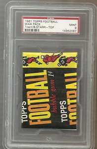 1961 TOPPS FOOTBALL WAX PACK STARR ON TOP PSA 9 1 OF 1  