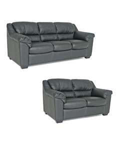 Johnathan Black Leather Sofa and Loveseat  