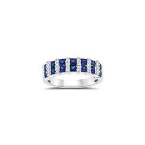  0.15 Cts Diamond & 1.70 Cts Blue Sapphire Ring in 14K 