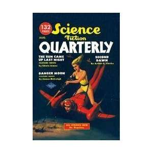 Science Fiction Quarterly Attack from Atop Rocket Man 12x18 Giclee on 