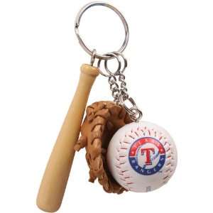  MLB Texas Rangers Baseball Gear Keychain: Sports 