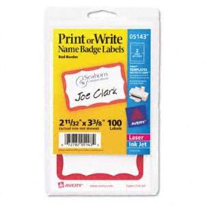   Avery Print/Write Self Adhesive Name Badges AVE5143: Office Products