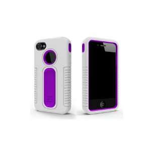 iPhone 4 and 4S Duo Shield Case with Side Grip   Purple/White (Package 