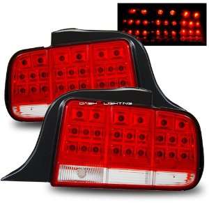  05 09 Ford Mustang LED Tail Lights   Red Clear: Automotive