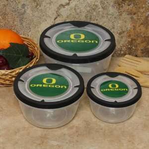  NCAA Oregon Ducks 3 Pack Round Food Containers: Sports 