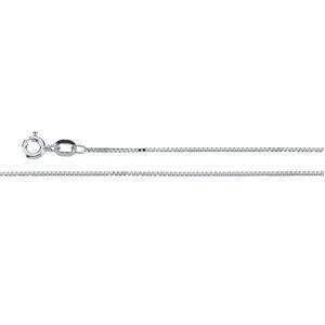  14k White Gold 16 inch 0.75 mm Box Choker Necklace in 14k 