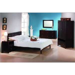  4 piece Pacifica Low Profile Bed with night stand, dresser 