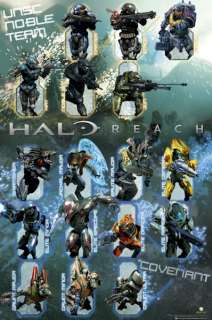 VIDEO GAME POSTER ~ HALO REACH UNSC NOBLE VS COVENANT  