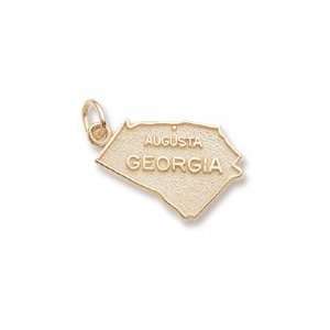  Georgia Map Charm in Yellow Gold Jewelry