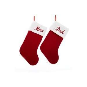    Pack of 6 Mom and Dad Red Christmas Stockings 19 Home & Kitchen