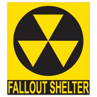 Nuclear Fallout Shelter Sign car bumper sticker decal 5 x 4  