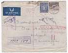 Palestine FPO 9 Registered Censroed 1941 Censored Airmail Cover to 