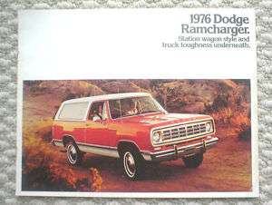 1976 DODGE RAMCHARGER TRUCK Brochure/Catalog AW100  