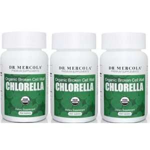  Mercola  Organic Broken Cell Wall Chlorella 3 Pack Health 