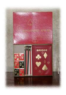 Vintage Bridge Pak Game w/ Box Matches Scorepad Pencils  