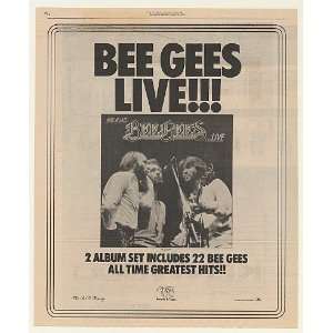  1977 Bee Gees Live RSO Records Print Ad (47222)