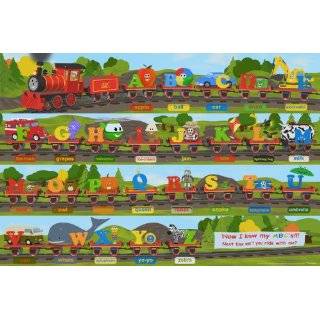   Poster XL, 36x24, Great Train Theme With Large Letters And Objects